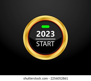start button Happy new year concept illustration vector