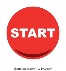 Start button icon flat . Vector illustration