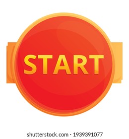 Start button interface icon. Cartoon of Start button interface vector icon for web design isolated on white background