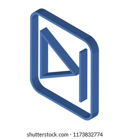 Start button isometric left top view 3D icon