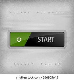 Start button on the gray background. Elegant design.