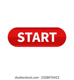 Start Button In Red Color Rounded Rectangle Shape
