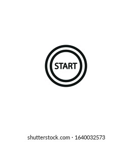 start button vector icon on white background