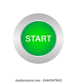 Start Button. Vector Illustration Isolated on White Background. 