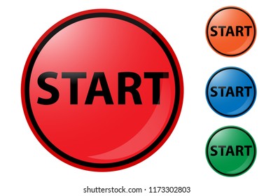start buttons red green and blue colors  