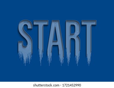 Start Calligraphic Line art Text Poster vector illustration Design.