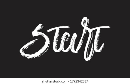 iniciar la tipografía de texto en blanco Chalk tipografía retro y frase caligráfica aislada en el fondo negro  