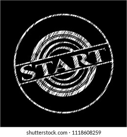 Start chalkboard emblem on black board