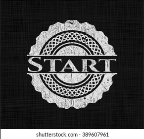 Start chalkboard emblem on black board