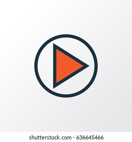 Start Colorful Outline Symbol. Premium Quality Isolated Play  Element In Trendy Style.