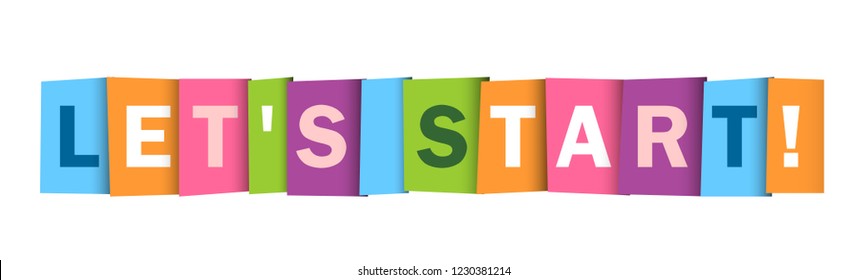 LET’S START! Colorful typography banner