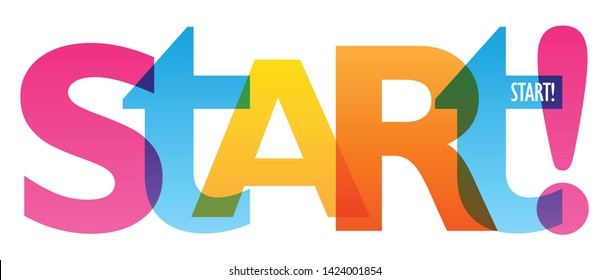 START! colorful vector concept word typography banner