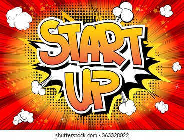 Start up - Comic book style word.