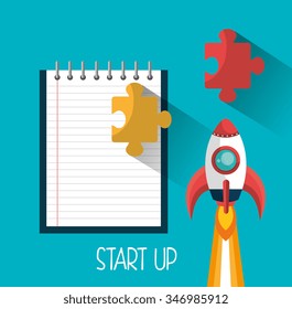 Start up company and business graphic design, vector illustration