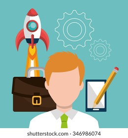 Start up company and business graphic design, vector illustration