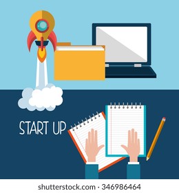 Start up company and business graphic design, vector illustration