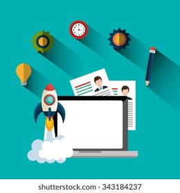 Start up company graphic, vector illustration design