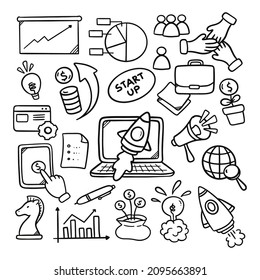 Start up concept doodle line art