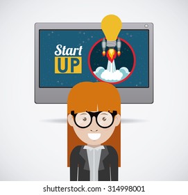 Start up concept: Entrepreneur icon design, vector illustration eps 10