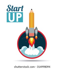 Start up concept: Entrepreneur icon design, vector illustration eps 10