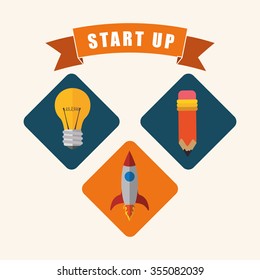 Start up  concept  with icons design, vector illustration 10 eps graphic.