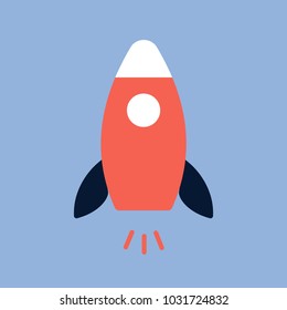 Start Up Concept Symbol Space Roket Ship Icon Trendy Modern Flat Design Template Vector Illustration
