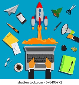 Start up concept, vector illustration