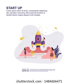 Start up concept vector illustration flat design for presentation, social media promotion, banner, and more