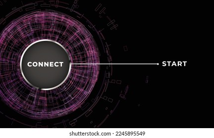 Comenzar a conectar: tecnología de elementos de circuito de diseño abstracto de fondo. Resumen de fondo futurista, fondo artístico abstracto. Ilustración vectorial.