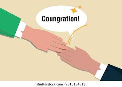 Start cooperation, congratulations on achieving success, Negotiation skill for leadership,partner agreement or collaboration meeting,Shaking hands of two business men who are congratulating each other