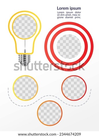 Start create solutions infographic chart design element set. Prototyping. Abstract vector symbols for infochart with blank copy spaces. Instructional graphics kit. Arial, Segoe UI Emoji fonts used