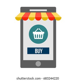 Start to create web shopping illustration. Online store. Mobile app.