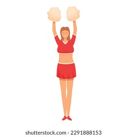 Start dance cheerleader icon cartoon vector. Cheer leader. Woman dancer