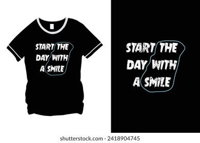 Empieza El Día Con Un Diseño De Camiseta De Sonrisa Typography