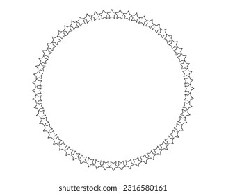 Beginnen Sie mit dem Dekorationsrahmen in Vektorgrafik. Sterne abstrakte runde Grenze. Circle Star Award.