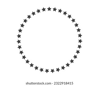 Start decoration frame in vector. Stars abstract round border. Circle starry award.