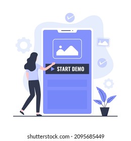 Start demo illustration design concept. Illustration for websites, landing pages, mobile applications, posters and banners