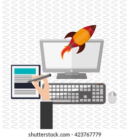 Start up design. Communication concept. Colorful illustration