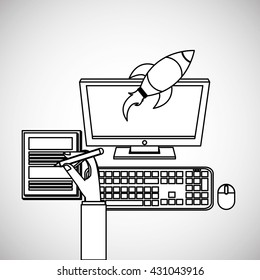 Start up design. Communication concept. Colorful illustration , vector graphic