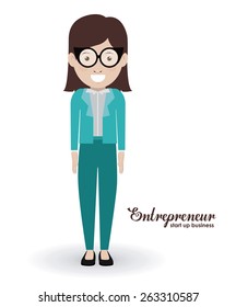 Start up design over white background, vector illustration