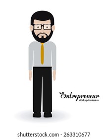 Start up design over white background, vector illustration
