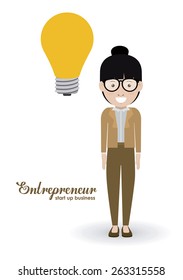 Start up design over white background, vector illustration