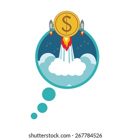 Start up design over white background, vector illustration