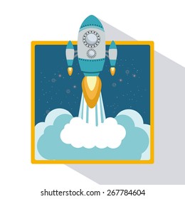 Start up design over white background, vector illustration