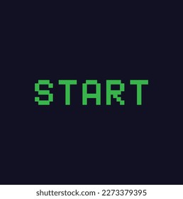 START Design .pixel art .8 bit game. Retro-Spiel. für Spielebestände in Vektorgrafiken.