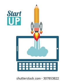 Start up digital design, vector illustration eps 10