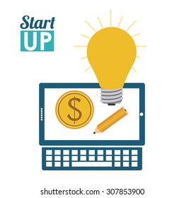 Start up digital design, vector illustration eps 10