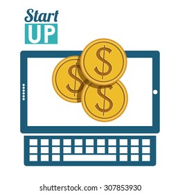 Start up digital design, vector illustration eps 10