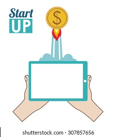 Start up digital design, vector illustration eps 10