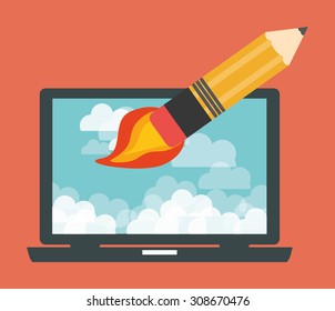 Start up digital design, vector illustration 10 eps graphic